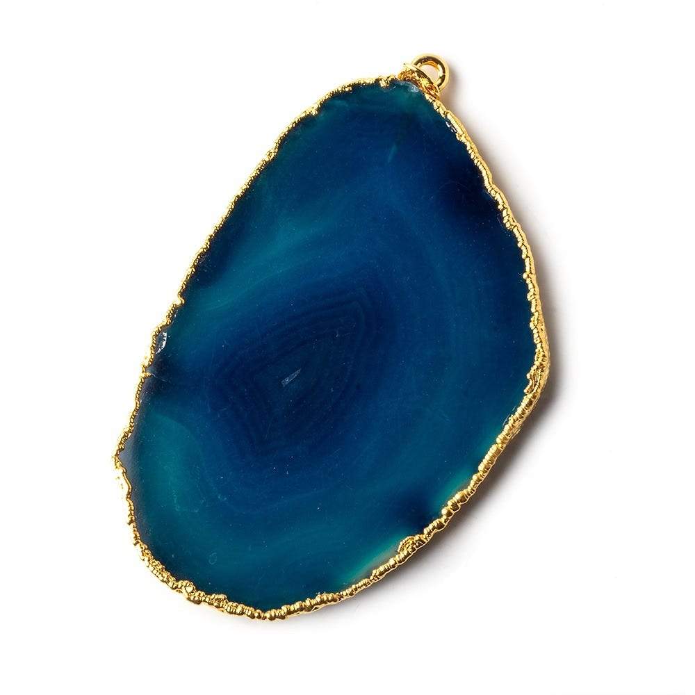 56x37mm Gold Leafed Aegean Blue Agate Focal Pendant 1 piece (ONLINE ORDER ONLY)