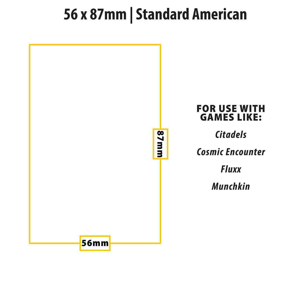 Standard American Lite Board Game Sleeves (100ct) for 56mm x 87mm Cards