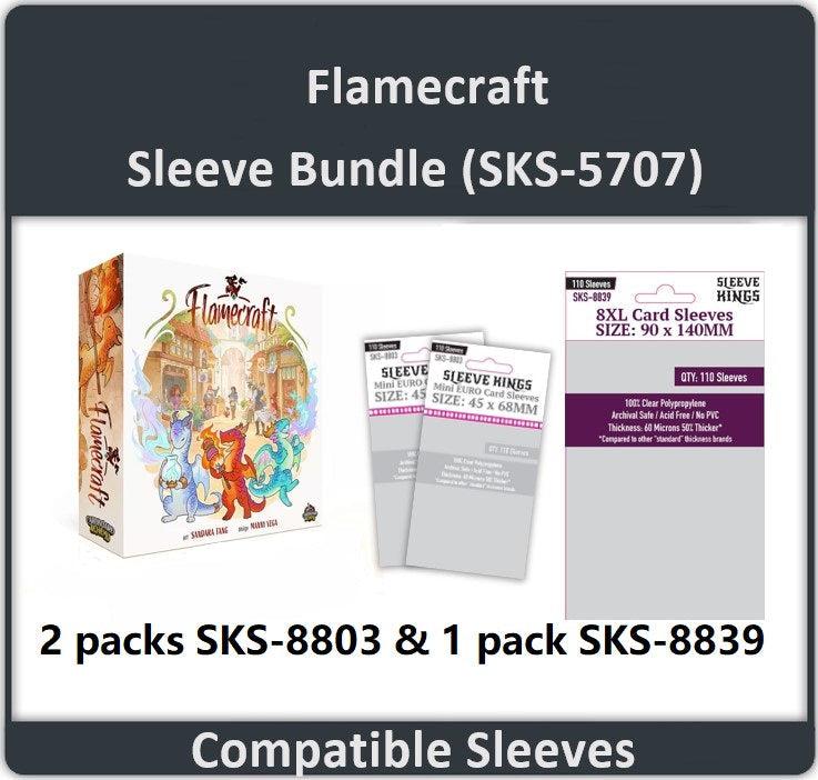 "Flamecraft" Board Game Compatible Card Sleeve Bundle (8803 X 2 + 8839 X 1) (ONLINE ORDER ONLY)