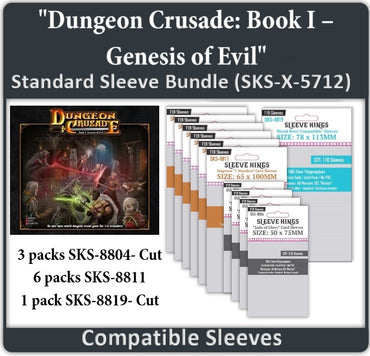 "Dungeon Crusade: Book 1- Genesis of Evil" Compatible Card Sleeve Bundle (8804 X 3 -Cut, 8811 X 6, 8819 X 1 -Cut) (ONLINE ORDER ONLY)