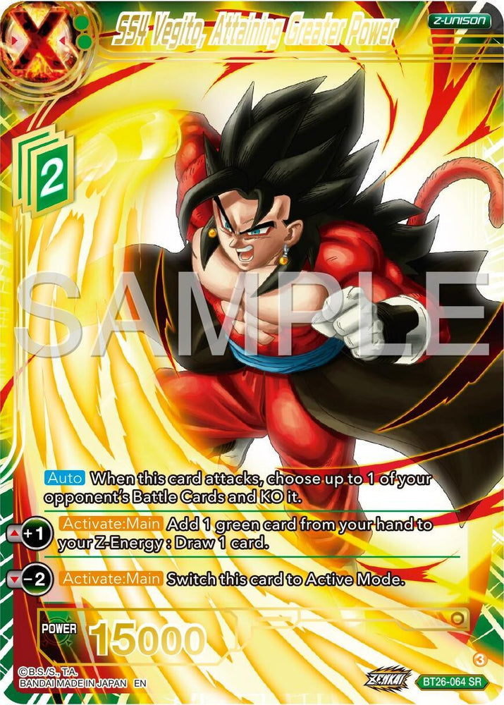 SS4 Vegito, Attaining Greater Power (BT26-064) [Ultimate Advent] (ONLINE ORDER ONLY)