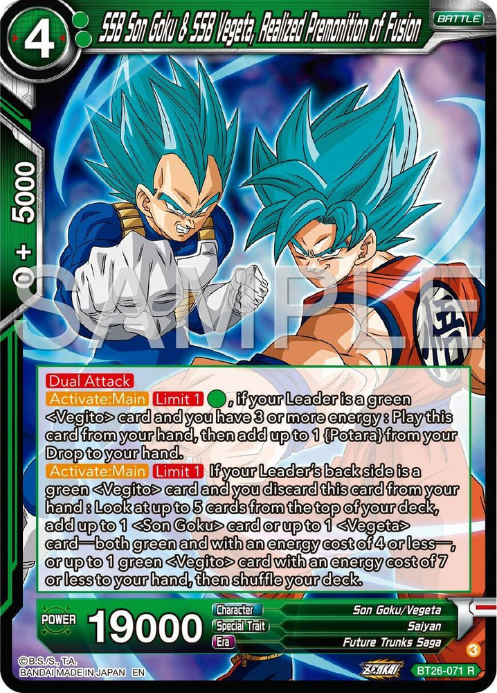 SSB Son Goku & SSB Vegeta, Realized Premonition of Fusion (BT26-071) [Ultimate Advent] (ONLINE ORDER ONLY)