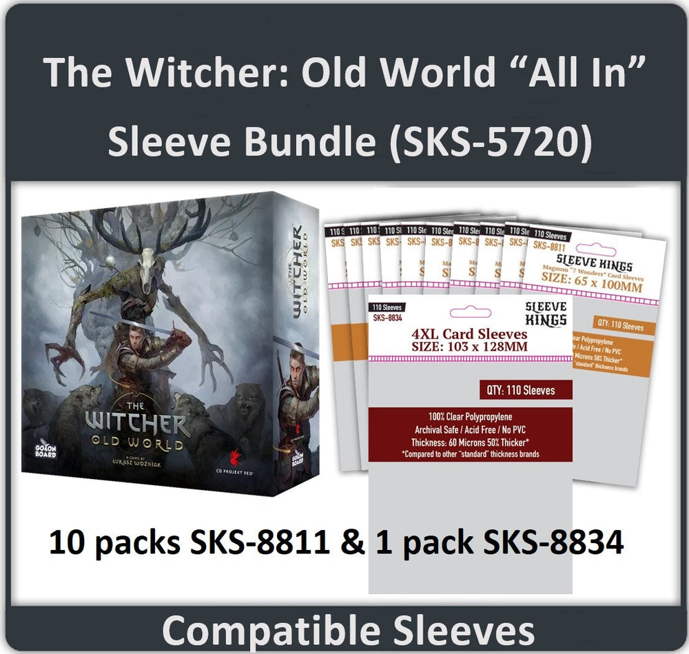 "The Witcher: Old World" (2023 Kickstarter) All-In Compatible Sleeve Bundle (8811 X 10 + 8834 X 1) (ONLINE ORDER ONLY)