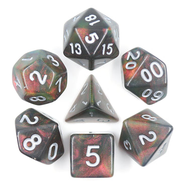 Night Wish: Smoke Grey Glitter Iridescent Effect 7-Dice Set (Online Only)