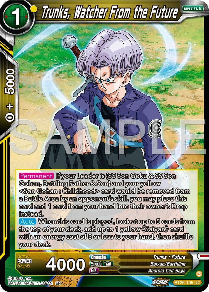 Trunks, Watcher From the Future (BT26-105) [Ultimate Advent] (ONLINE ORDER ONLY)