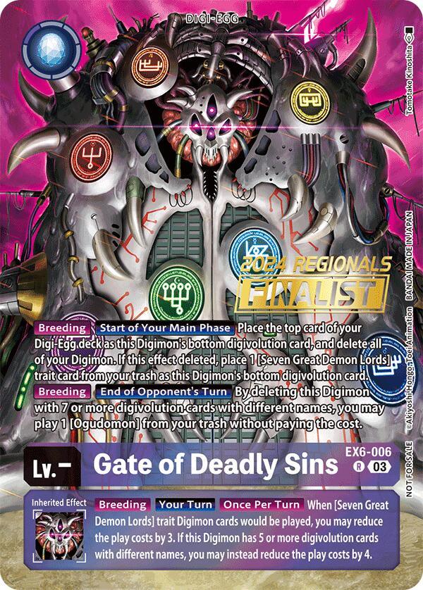 Gate of Deadly Sins [EX6-006] (2024 Regionals Finalist) [Infernal Ascension] (ONLINE ORDER ONLY)