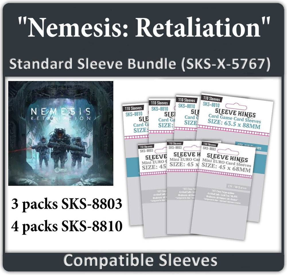 "Nemesis Retaliation" All In Gamefound Sleeve Bundle (8803 X 3 + 8810 X 4) (ONLINE ORDER ONLY)