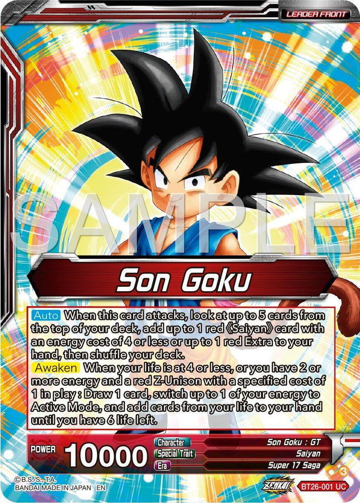 Son Goku // Son Goku & Android 18, Unexpected Tag Team (BT26-001) [Ultimate Advent] (ONLINE ORDER ONLY)