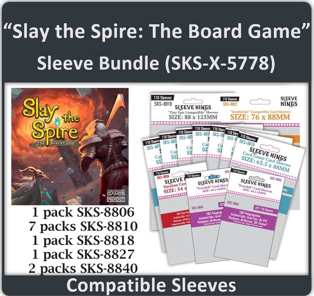 "Slay the Spire: The Board Game" Sleeve Bundle (8806 X 1 + 8810 X 7 + 8818 X 1 + 8827 X 1 + 8840 X 2) (ONLINE ORDER ONLY)