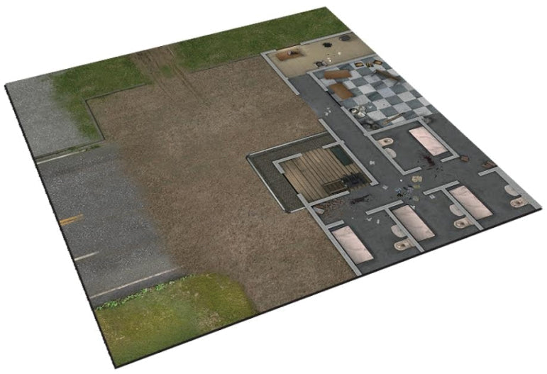The Walking Dead: All Out War - Deluxe Gaming Mat - Prison Grounds (ONLINE ORDER ONLY)