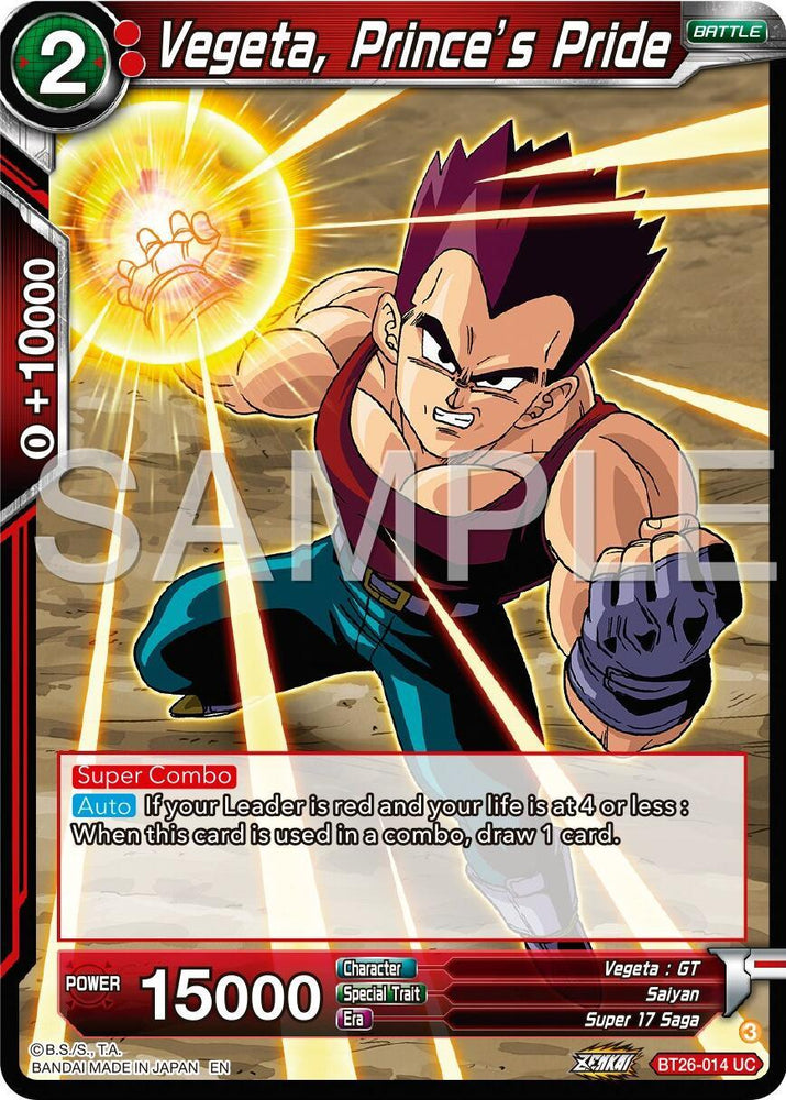 Vegeta, Prince's Pride (BT26-014) [Ultimate Advent] (ONLINE ORDER ONLY)