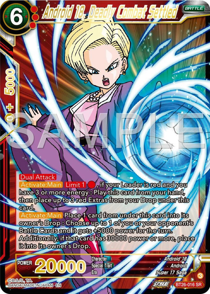 Android 18, Deadly Combat Settled (Bt26-016) [Ultimate Advent] (ONLINE ORDER ONLY)