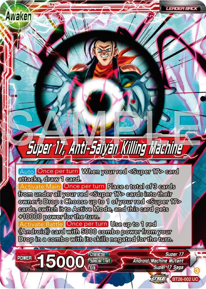 Hell Fighter 17 // Super 17, Anti-Saiyan Killing Machine (BT26-002) [Ultimate Advent] (ONLINE ORDER ONLY)
