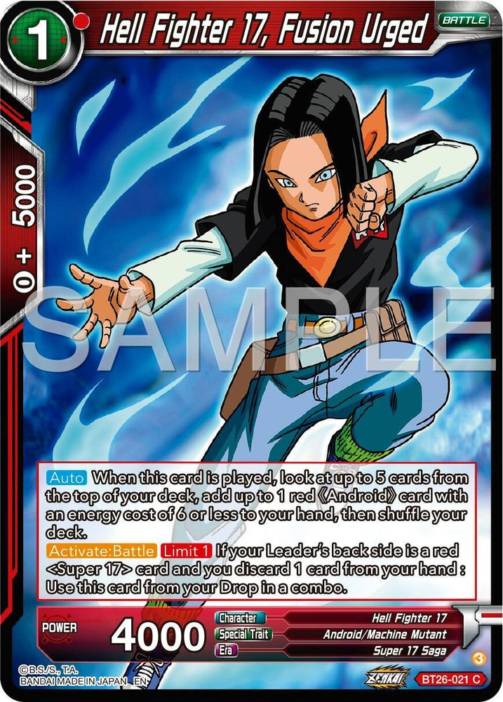 Hell Fighter 17, Fusion Urged (BT26-021) [Ultimate Advent] (ONLINE ORDER ONLY)