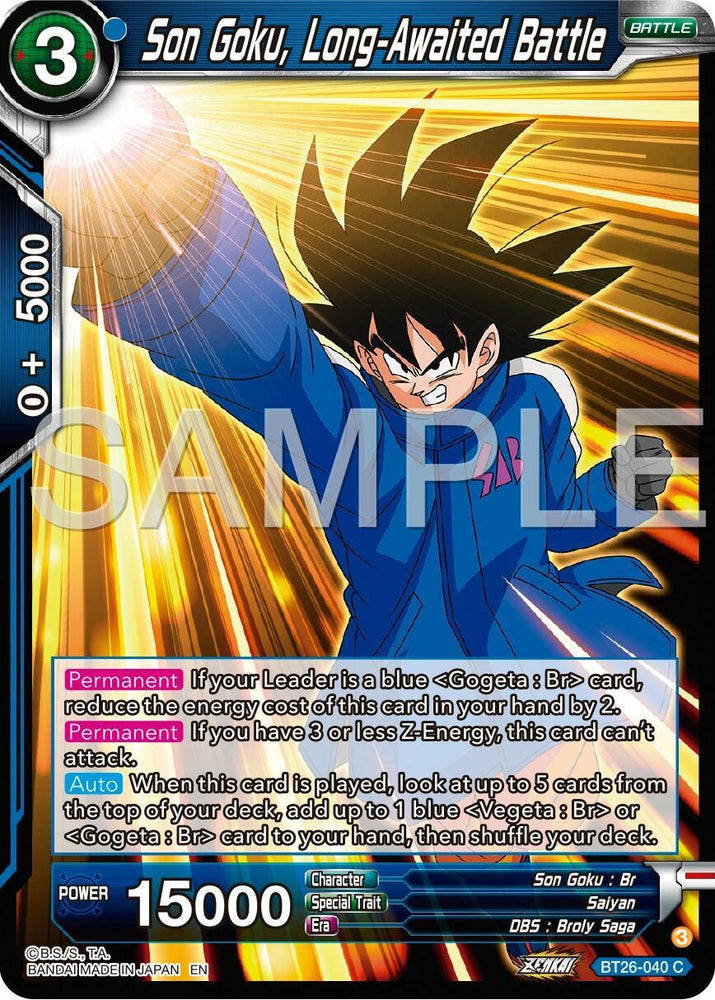 Son Goku, Long-Awaited Battle (BT26-040) [Ultimate Advent] (ONLINE ORDER ONLY)