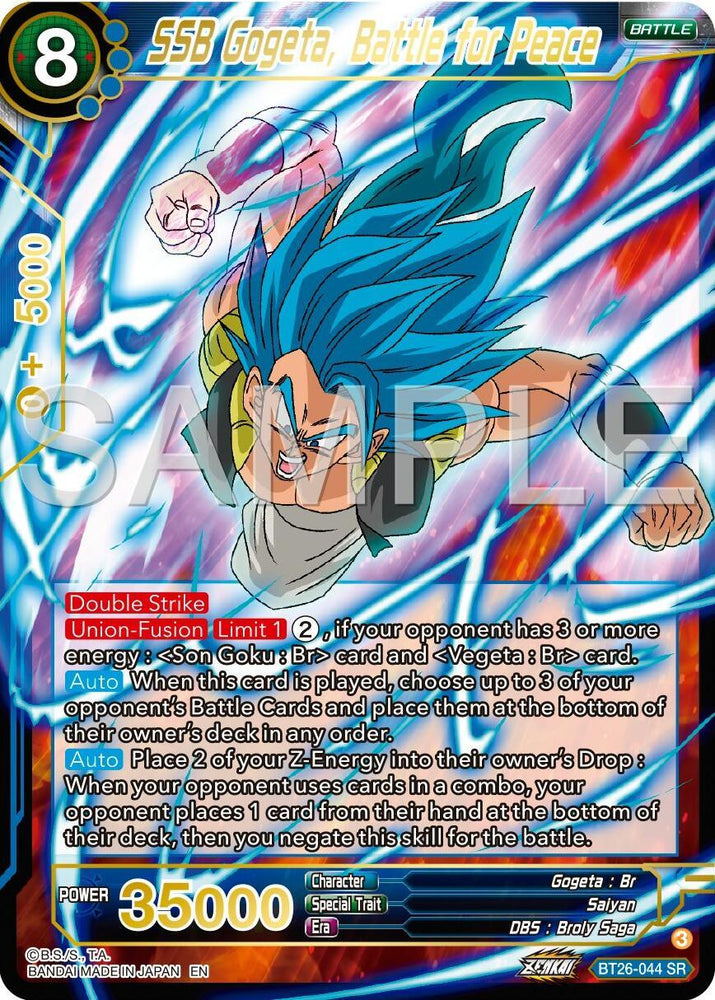 SSB Gogeta, Battle for Peace (BT26-044) [Ultimate Advent] (ONLINE ORDER ONLY)