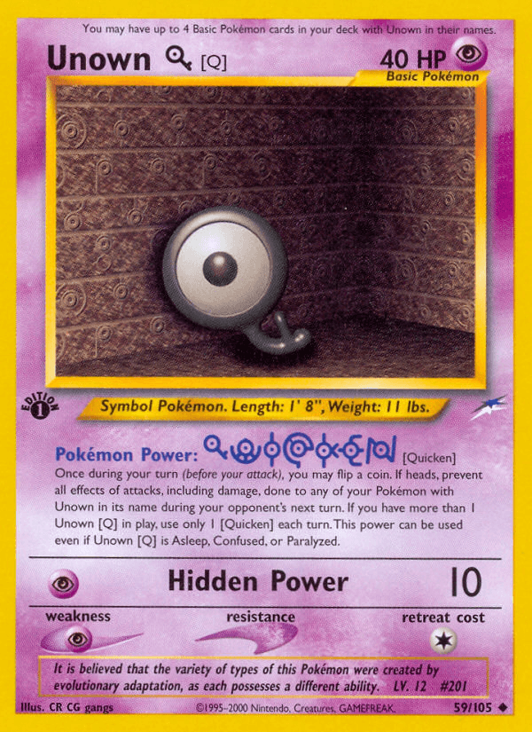 Unown [Q] (59/105) [Neo Destiny 1st Edition] (Online Only)