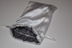 Large White Velvet Gift Bag Game Dice Bag w/ Grey Velvet Lining Counter Pouch (Online Only)