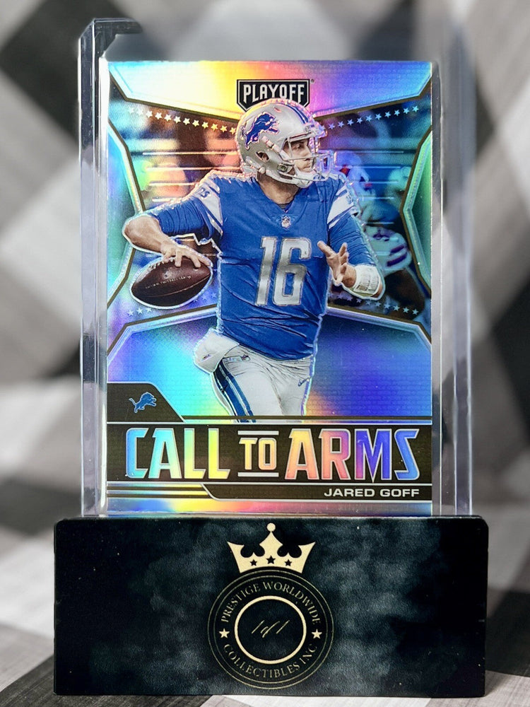 Jared Goff 2021 Panini Playoff Silver Holo Call to Arms #CA-JGO Detroit Lions (ONLINE ORDER ONLY)