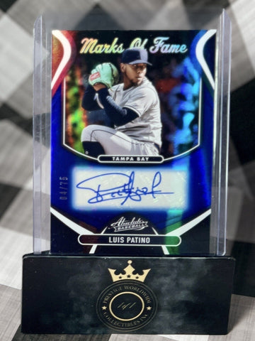 Luis Patino 2022 Absolute Marks of Fame Spectrum Blue Auto /75 #MOF-LP TB Rays (ONLINE ORDER ONLY)