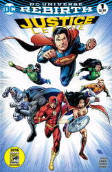 Justice League 1 NM DC Rebirth Darick Robertson Golden Apple SDCC Variant 2016 (ONLINE ORDER ONLY)