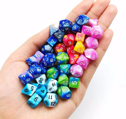 New Shiny Pink Blue Miniature Poly Dice Set Small (7) RPG DnD Mini Cute (Online Only)
