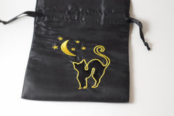 Black Cat Gift Bag Large Game Dice Bag White Counter Pouch Taffeta Scary Night (Online Only)