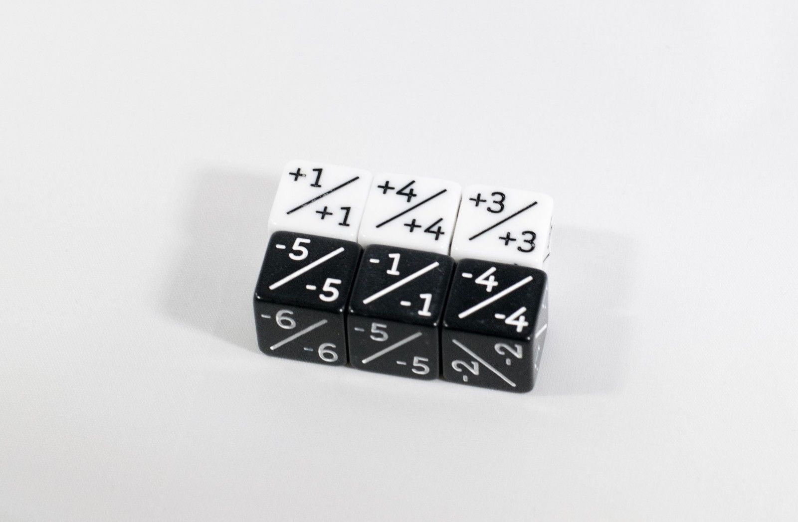 White & Black D6 MTG +1 & -1 Counter Dice - 6 Pack - Magic: The Gathering DnD (Online Only)