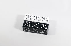 White & Black D6 MTG +1 & -1 Counter Dice - 6 Pack - Magic: The Gathering DnD (Online Only)