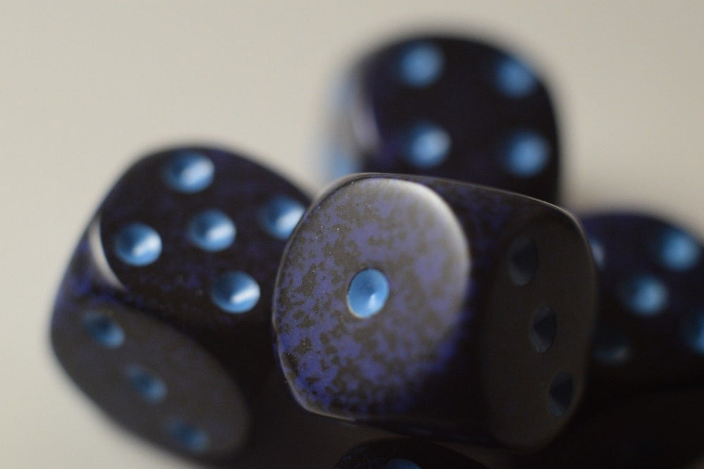 Speckled 16mm D6 RPG Chessex Dice Cobalt | Blue and Black (Sold per die) (Online Only)