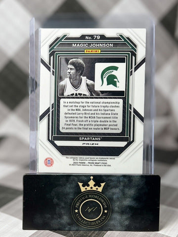 Magic Johnson 2023 Panini Prizm Draft Picks Purple Wave #79 Lakers & MSU SP (ONLINE ORDER ONLY)