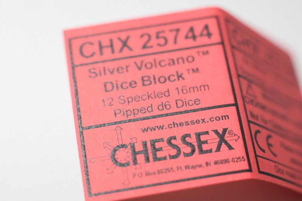 Silver Volcano Speckled 16mm D6 Pipped (Online Only)