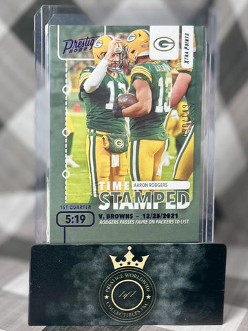 Aaron Rodgers 2022 Prestige Time Stamped Xtra Points Purple /149 #TS-2 Packers (ONLINE ORDER ONLY)
