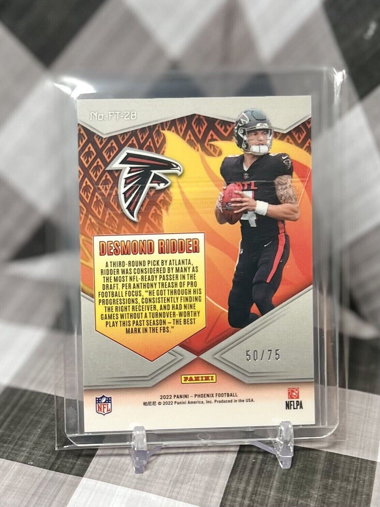 Desmond Ridder 2022 Phoenix Flame Throwers Yellow Rookie /75 #FT-28 - Falcons RC (ONLINE ORDER ONLY)