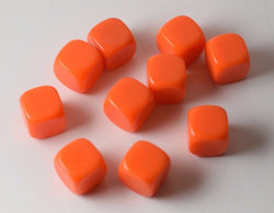 (Sold by Piece) Blank Orange Dice / Counting Cubes 16mm D6 Square RPG Gaming Dice DIY (Online Only)