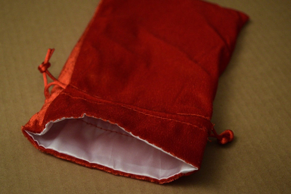 NEW Large Red Velvet RPG Game Dice Bag w/ White Satin Lining Counter Pouch Gift (Online Only)