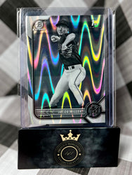 Jacob Miller 2022 Bowman Chrome Prospects 1st BW Raywave #BCP-195 Miami Marlins (ONLINE ORDER ONLY)
