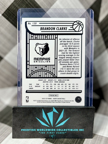 Brandon Clarke 2022-2023 NBA Hoops Teal Explosion #139 Memphis Grizzlies (ONLINE ORDER ONLY)