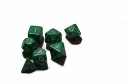 Green Opaque 7 Die Set Polyhedral Dice by BrycesDice RPG Magic D&D Unique Dragon (Online Only)