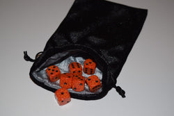 Large Black Velvet Gift Bag Game Dice Bag w/ Grey Velvet Lining Counter Pouch (Online Only)