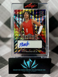 Tyty Washington Jr. 2022 Leaf Exotic Parrot Auto /5 #BA-TWJ Rockets & Bucks SSP (ONLINE ORDER ONLY)