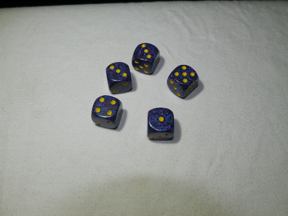 Twilight Speckled 16mm D6 RPG Chessex Dice Blue/ Yellow (Online Only)