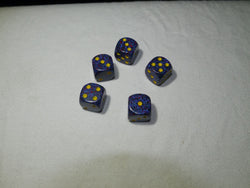 Twilight Speckled 16mm D6 RPG Chessex Dice Blue/ Yellow (Online Only)