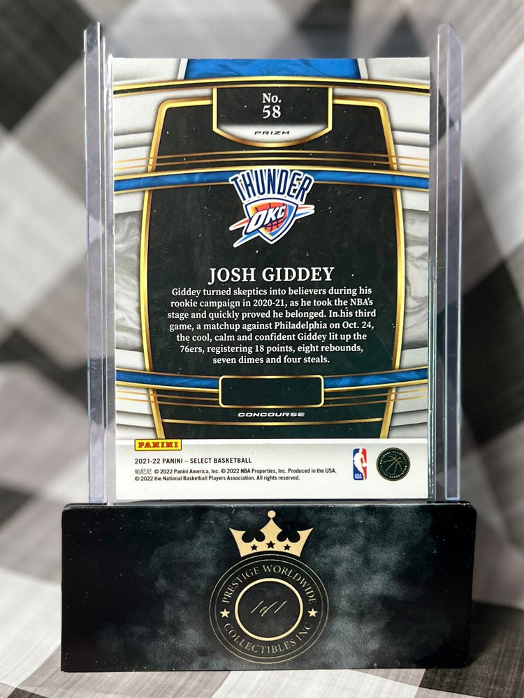 Josh Giddey 2021-22 Select Concourse Rookie Silver Holo #58 (ONLINE ORDER ONLY)
