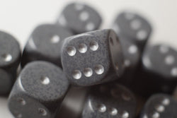 Hi-Tech Speckled 16mm D6 Pipped | Grey/Silver (sold per piece) (Online Only)