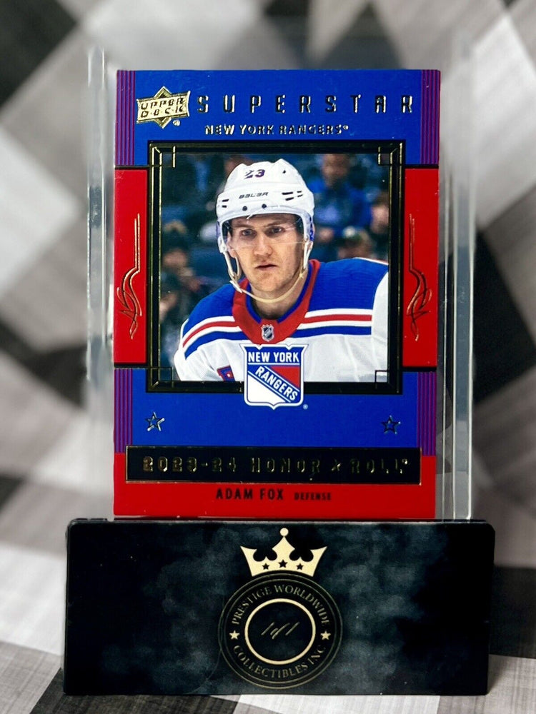 Adam Fox 2023-24 Upper Deck Series 1 Red Superstar Honor Roll #HR-5 NY Rangers (ONLINE ORDER ONLY)