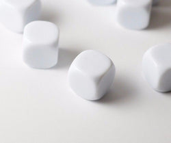 (Sold by Piece) Blank White Dice / Counting Cubes 16mm D6 Square RPG Gaming Dice DIY (Online Only)