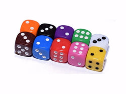 10 Red Orange Yellow Green Blue Red Opaque Dice Set 16mm 6-Sided RPG Magic D&D (Online Only)