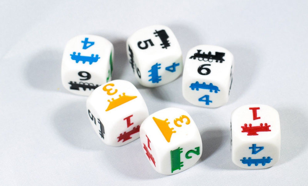18mm Train Dice Colorful Learning Children Easy to Read Novelty Yahtzee School (Online Only)