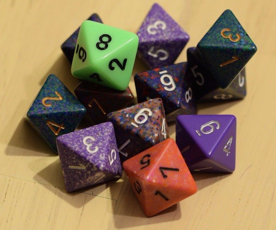 Random Set of 6 d8 Eight Sided RPG Dungeons and Dragons Dice (6) Chessex Magic (Online Only)